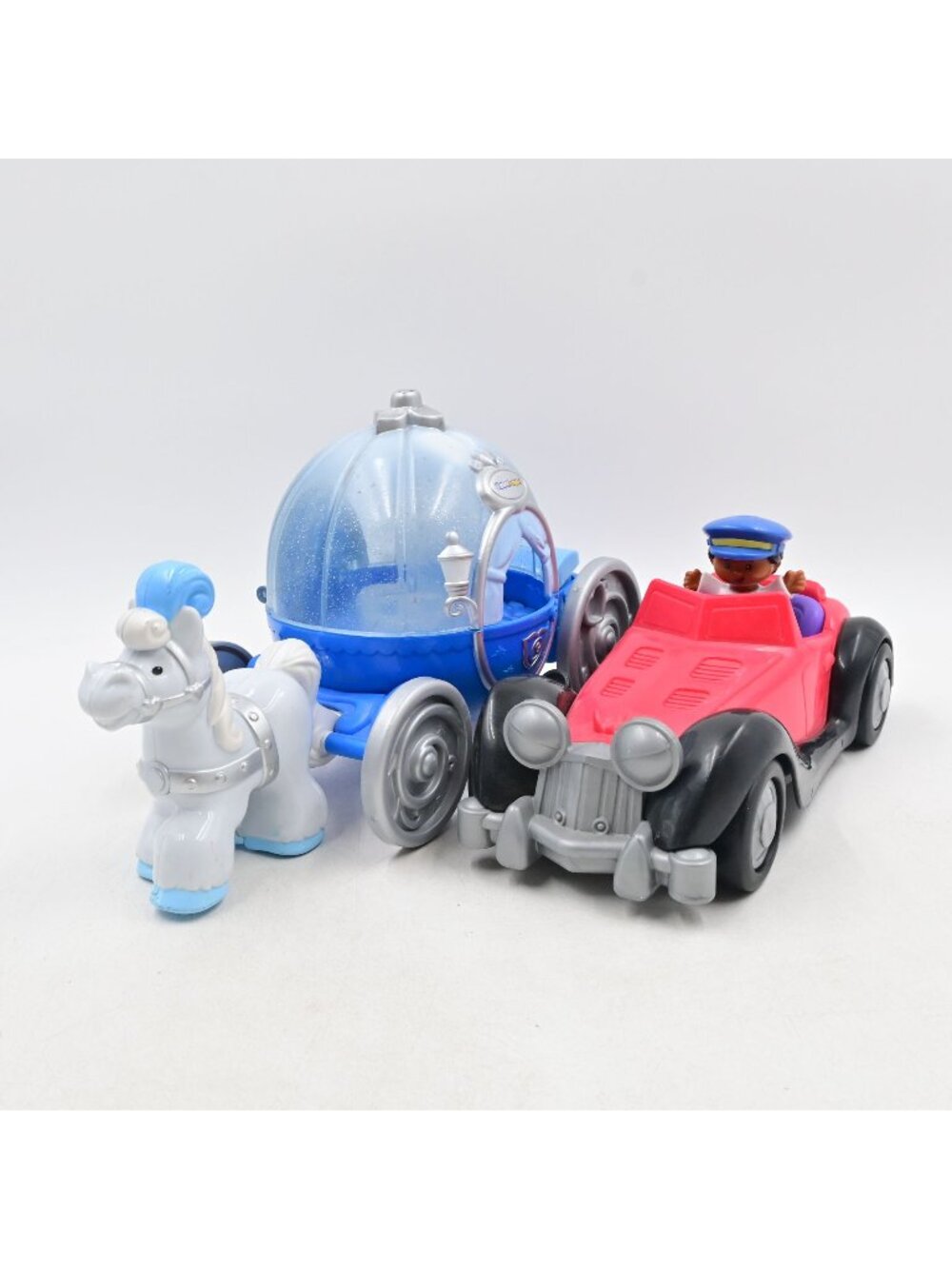 Fisher Price Little People Cinderella Carriage & Cruella De Vil Car Tested Worki